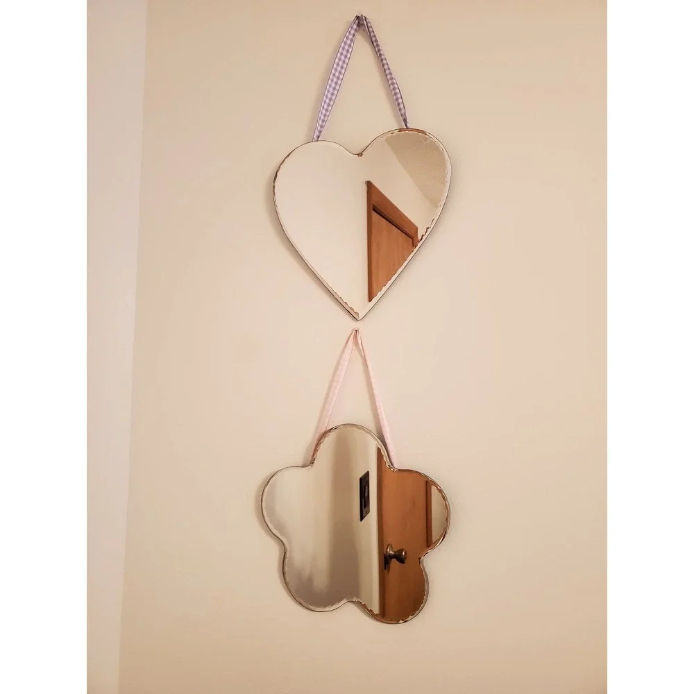 Vintage Home Interiors Kids Heart & Cloud Wall Mirrors Set